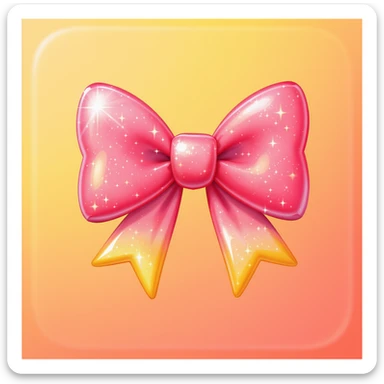 kpop bow emoji, cute and shiny, with a gradient effect, no background sticker