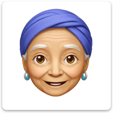 Cool faces emoji mixed with grandma emoji sticker