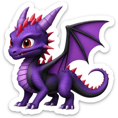 Spyro-Cynder-Toothless-Fakémon-hybrid-creature (full body)  sticker
