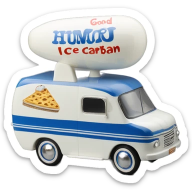 Good humor ice cream caravan, 1965,blue and white  sticker