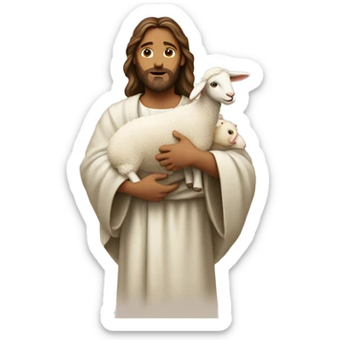 Jesus carrying a lamb sticker