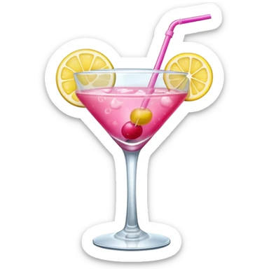 pink and yellow coctail drink sticker