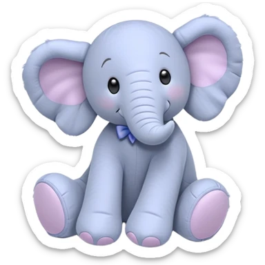 jellycat plush Elephant with periwinkle bow sticker