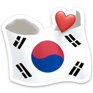 Korean flag with hearts sticker