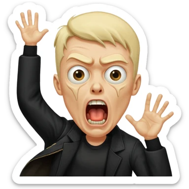 FAI LO STESSO UOMO CON LA GIACCA NERA (LA PRIMA IMMAGINE A SINITRA DELL ULTIMA RAPPRESENTAZIONE) CHE URLA DA DOLORE TIPO URLO DI MUNCH sticker