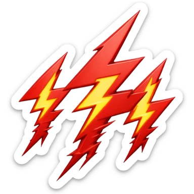 Rayos sentellas con furia rojo que exprese molesta con electricidad  sticker