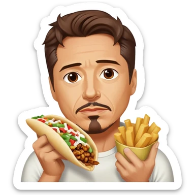 Tony Stark eats shawarma. sticker