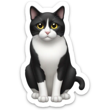 Tuxedo cat with black dot above nose sticker