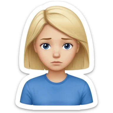 A ugly girl with a blonde hair sticker