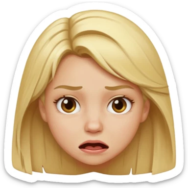 a blonde haired girl taking a really bad smelly poop sticker