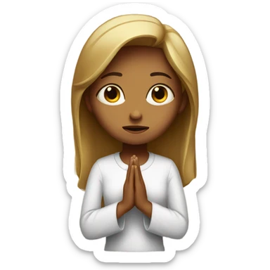 girl praying with serious face sticker