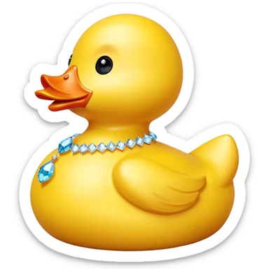 yellow Rubber duck made from Swarovski Crystal sticker