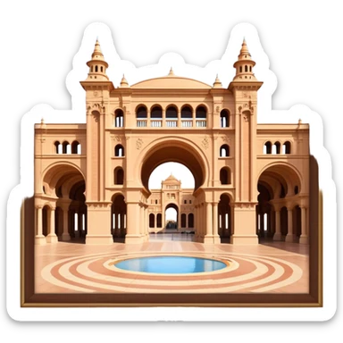 Plaza de España Landmark Emoji – Featuring its semicircular palace, grand arches, and decorative tilework. sticker