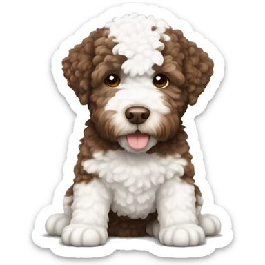 Lagotto romagnolo brown and white  sticker