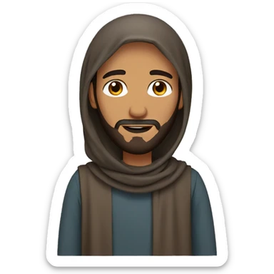 Brown Arab man with beard and hijab sticker