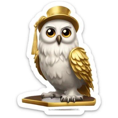 Dumbledore's owl gold lectern podium sticker