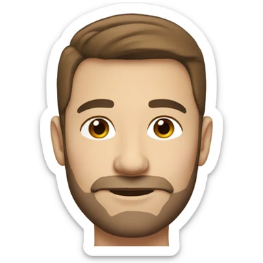 man with brown hair, white skin, and brown eyes, about 45 years old sticker