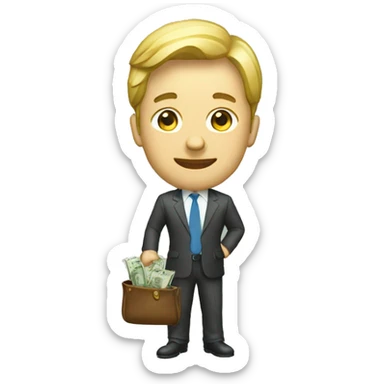 investor with money sticker