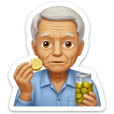 Lemon pickles eating grandfather spicy sticker