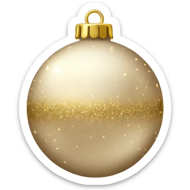 A shiny Beige and gold Christmas ornament ball with sparkles sticker