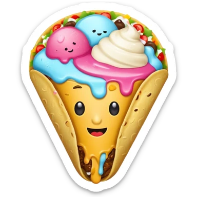 A taco pooping ice cream sticker