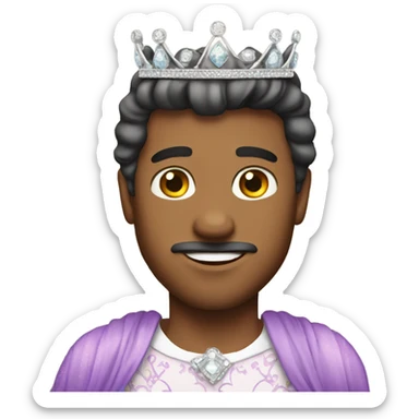 Man dressed in princess gown and tiara sticker