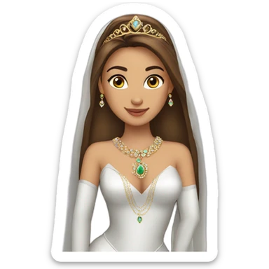 princess arab brown hair jewerlery sticker