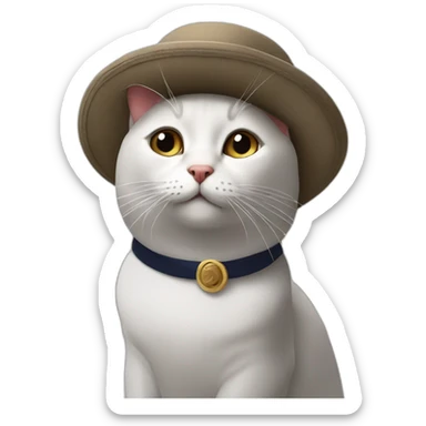 French cat with a berret hat in Paris  sticker