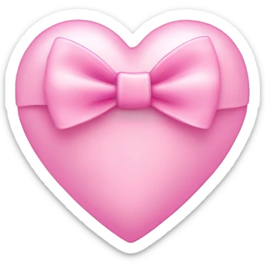 light pink heart with a bow glassy sticker