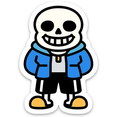 color outline icon of Sans the skeleton from Undertale sticker