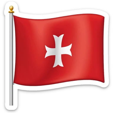 una bandera de fondo blanco, con una cruz que toca las 4 esquinas de la bandera sticker