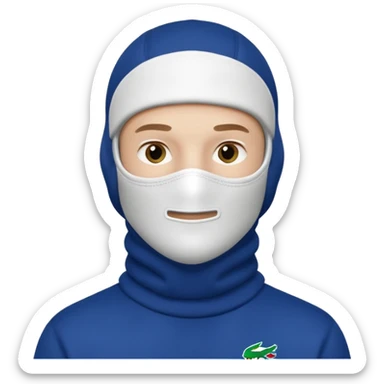 white boy lacoste balaclava with lacoste sticker