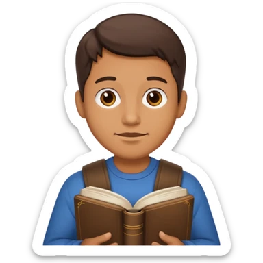 a man holding a bible sticker