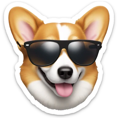 Corgi with sunglasses sticker