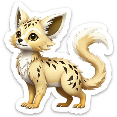 Epic Feral Rare Fantasy shiny cool fluffy Vernid-Trico-species-hybrid-animal by LiLaiRa, random markings, full body sticker