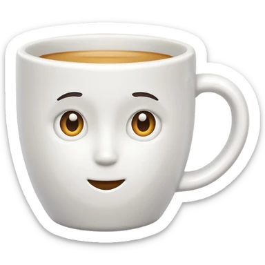 Empty white cup without face sticker