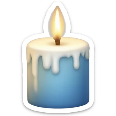 White candle light bluebow sticker