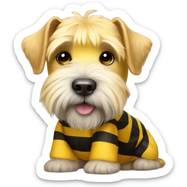 Wheaten terrier dressed as a bumblebee sticker
