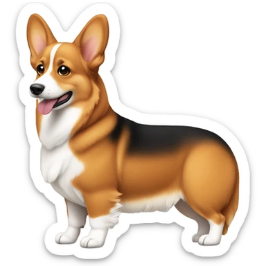 Red pembroke welsh corgi with no tail sticker