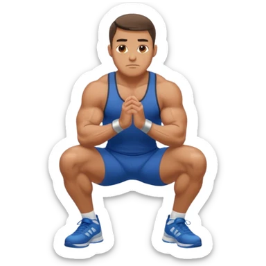 Guy squating without a dumbell sticker