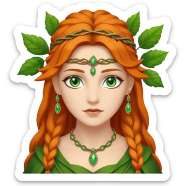 Leaf-necklace druid queen sticker