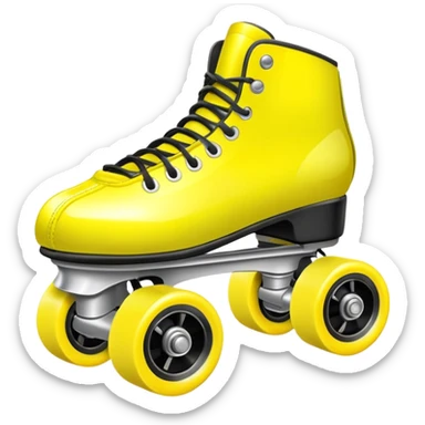Neon yellow roller skate sticker
