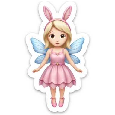 a flying fairy with wings and with bunny ears sticker