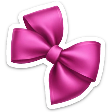 Hot pink velvet bow sticker