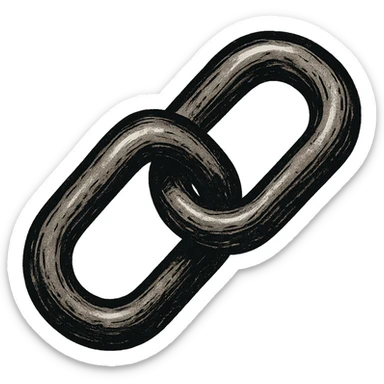 unbreakable chain link, representing strength, different artistic style sticker