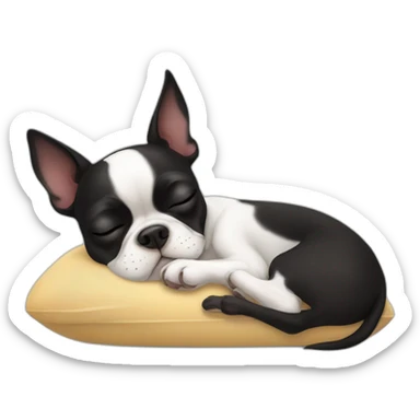boston terrier sleeping sticker