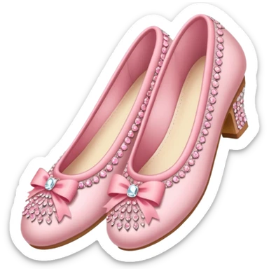 pink rhinestone ballerina shoes sticker