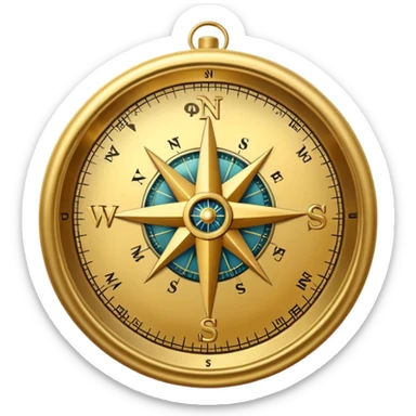 compass with a dollar sign sticker