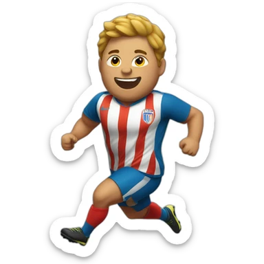 fat soccer player running sticker