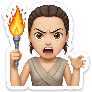 angry screaming "I hate you!" rey sticker